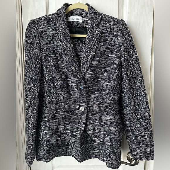 Calvin Klein Multicolor Thread Design Blazer Jacket with Skirt Womens Size 6. - Picture 1 of 7